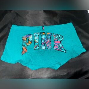 Victoria secret PINK teal  large logo seamless boy short panties. New with tag